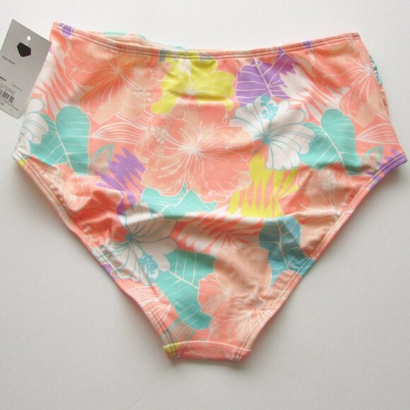 SO High Waisted  & High Neck Hibiscus 2 Pc Swim Bikini Med or Large NEW - Picture 7 of 10